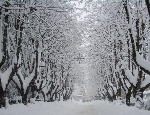 Corso Trento a Pinzolo in inverno