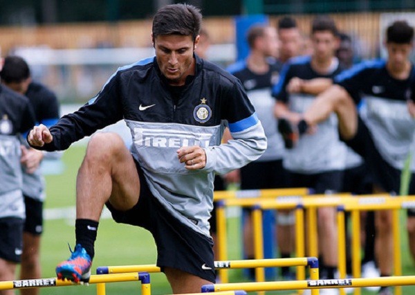 Zanetti in allenamento a Pinzolo